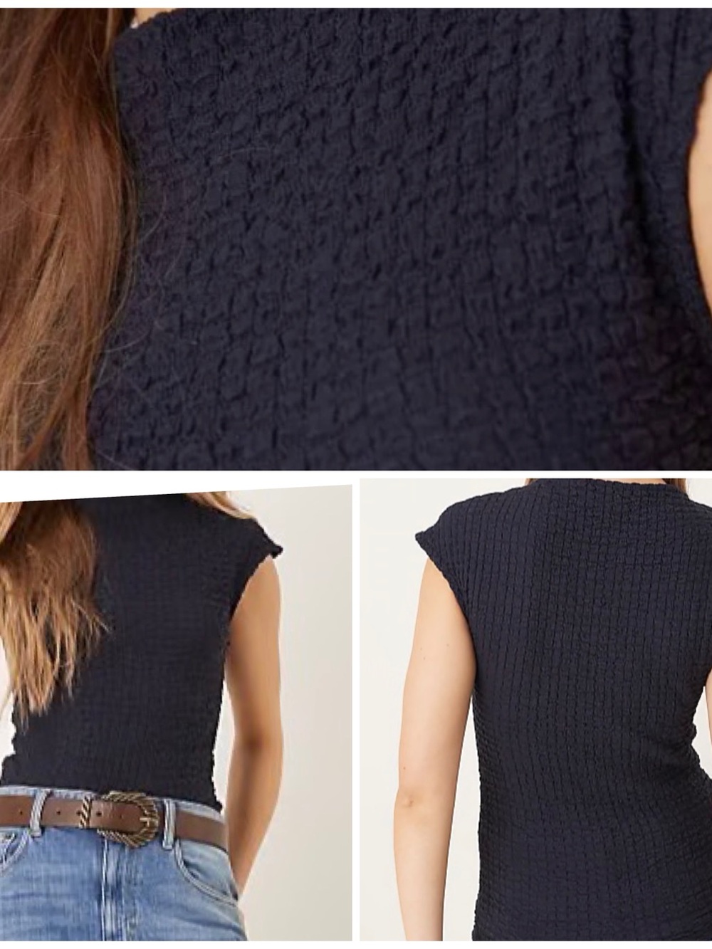 Mango Cap Sleeve Textured Top (Size Medium) NWT